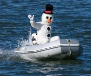 yapboz Bir tekne Snowman